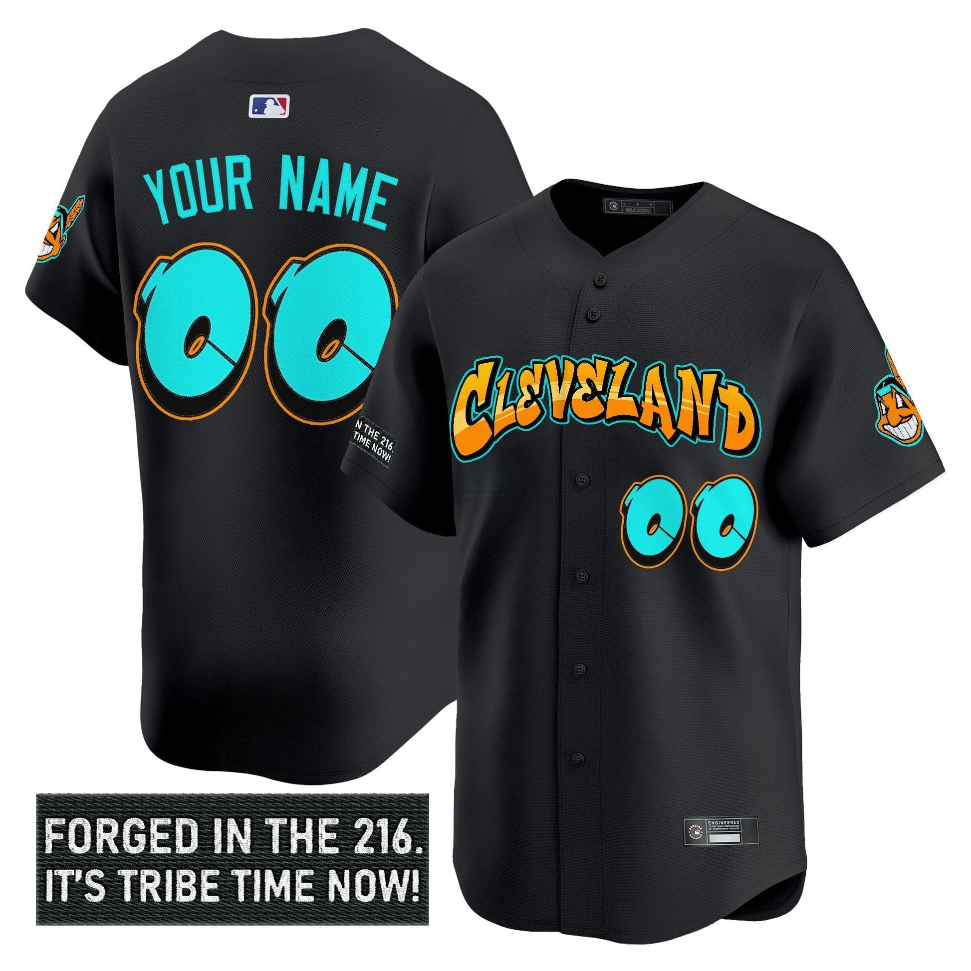 Camisa MLB Cleveland Indians ‘Graffiti 216 Ink Edition’ Vapor Premier Limited Jersey