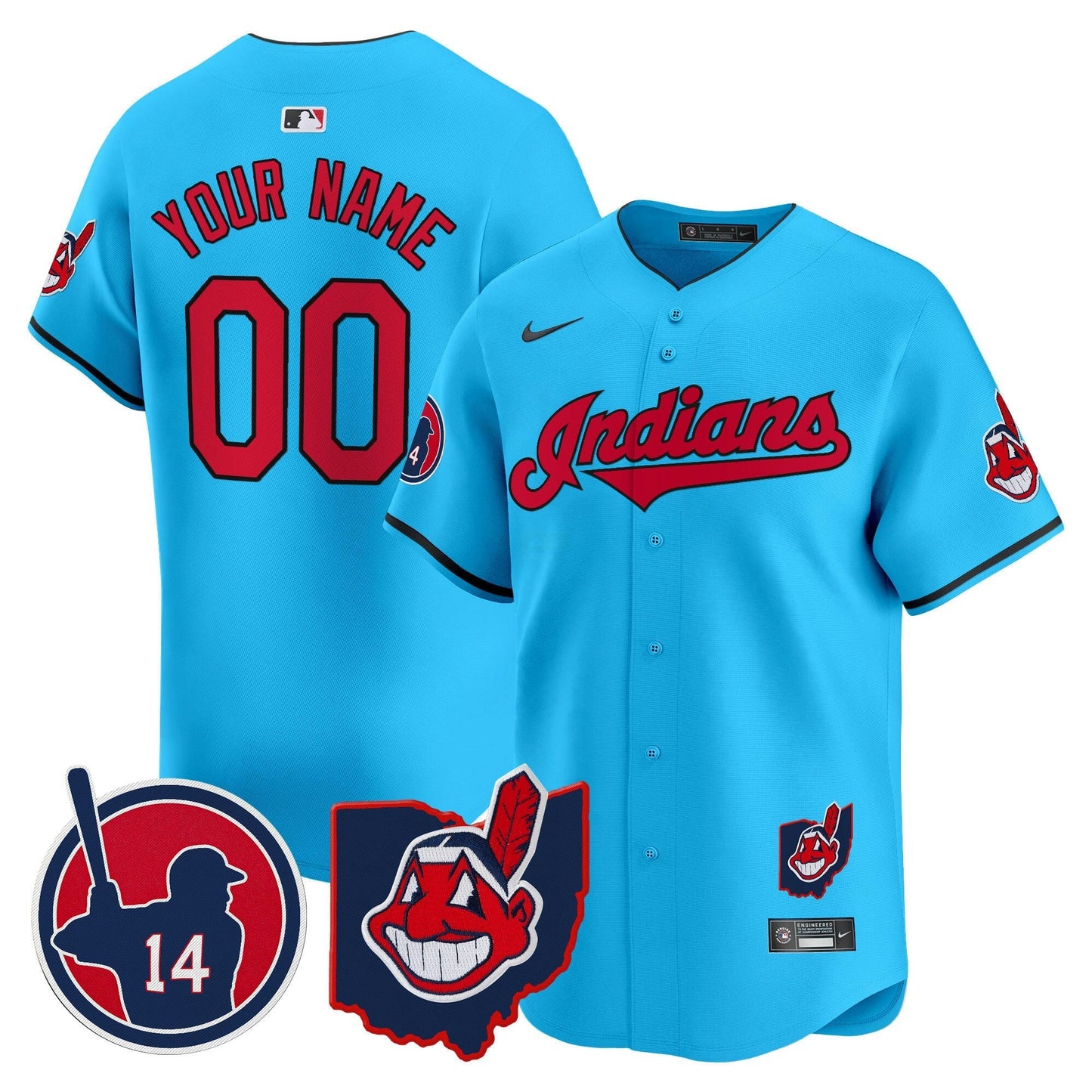 Camisa MLB Cleveland Indians Larry Doby Patch Vapor Premier Limited Jersey