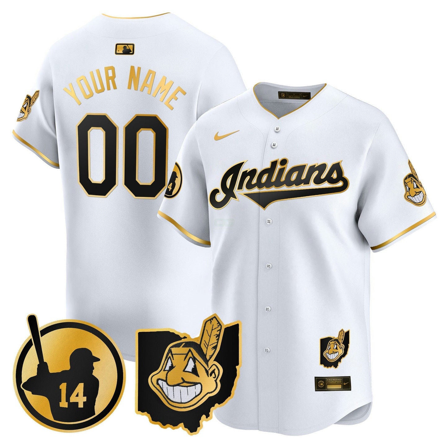 Camisa MLB Cleveland Indians Larry Doby Patch Vapor Premier Limited Jersey