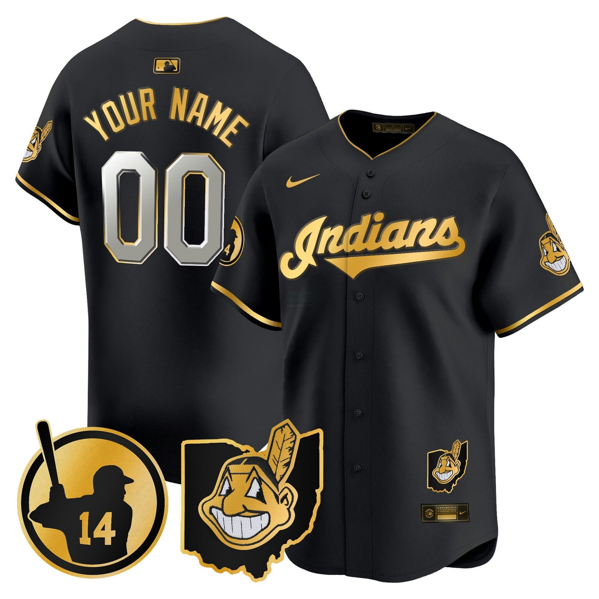Camisa MLB Cleveland Indians Larry Doby Patch Vapor Premier Limited Jersey