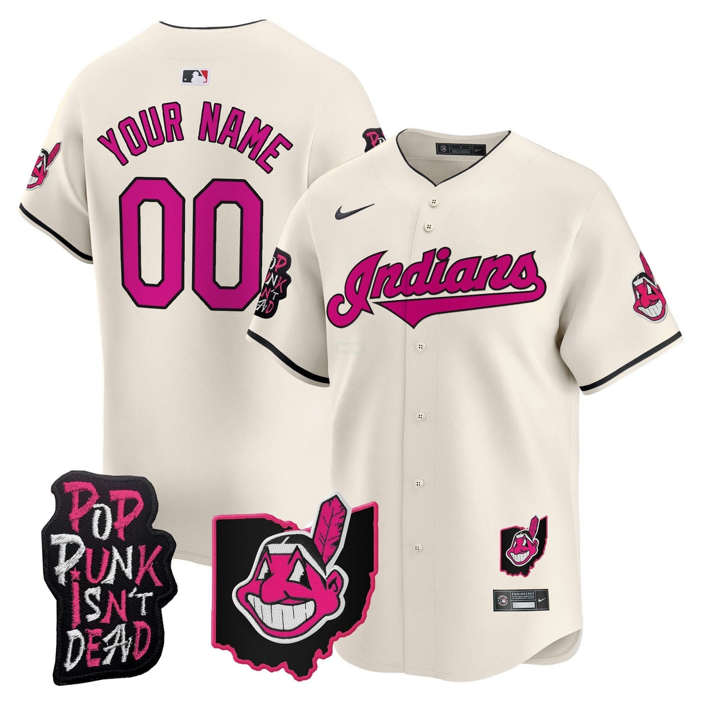 Camisa MLB Cleveland Indians MGK Patch Vapor Premier Limited Jersey