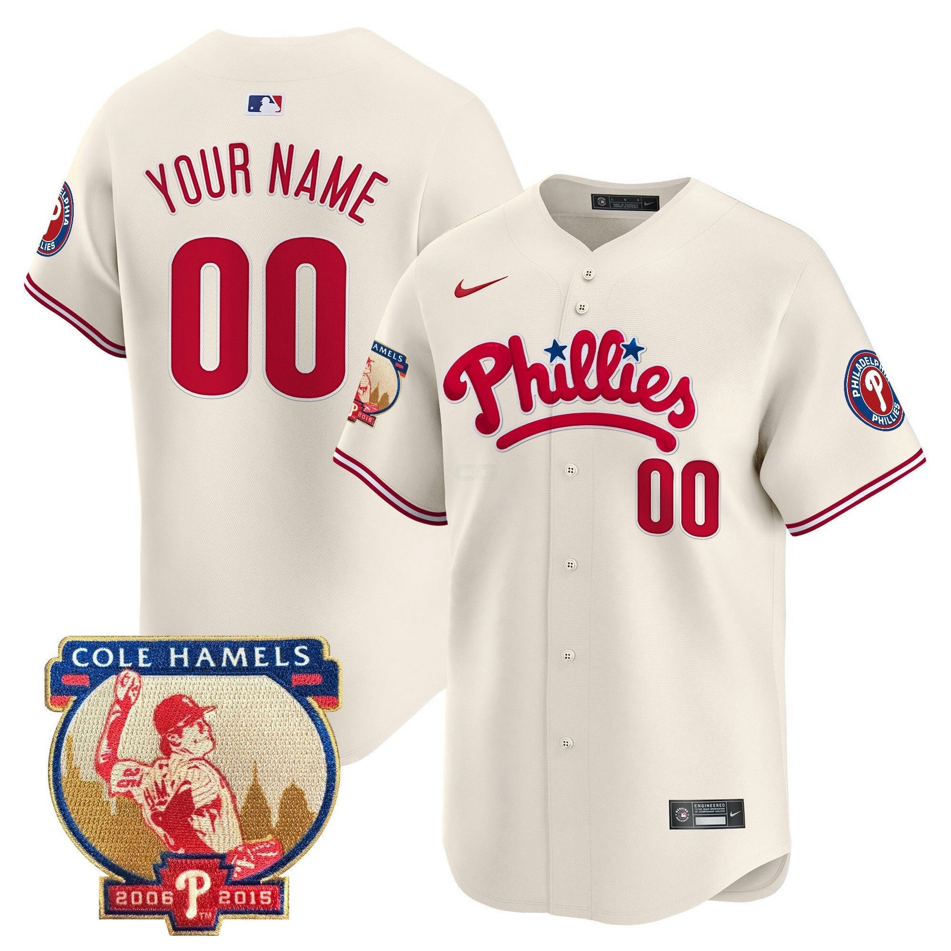 Camisa MLB Cole Hamels Patch Vapor Premier Limited Jersey