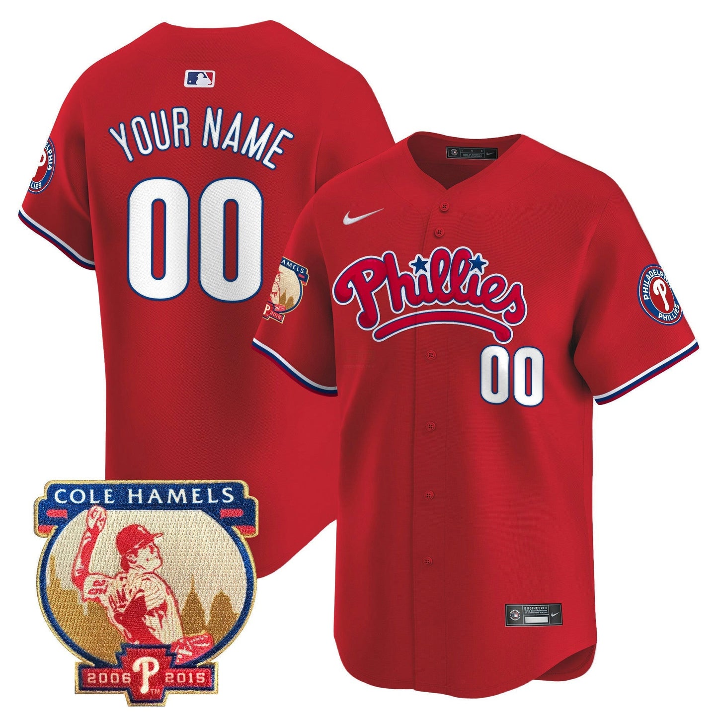 Camisa MLB Cole Hamels Patch Vapor Premier Limited Jersey