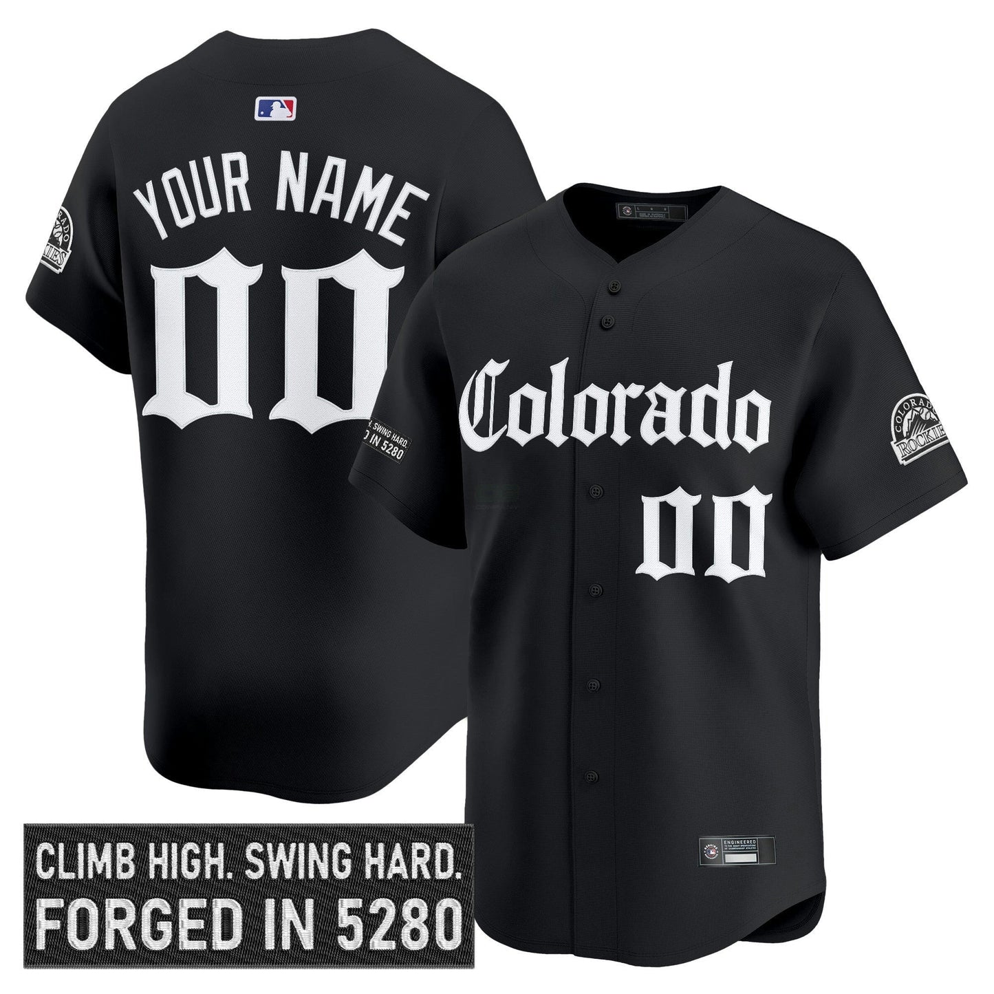 Camisa MLB Colorado ‘Gothic Mile High Shadows Edition’ Vapor Premier Limited Jersey