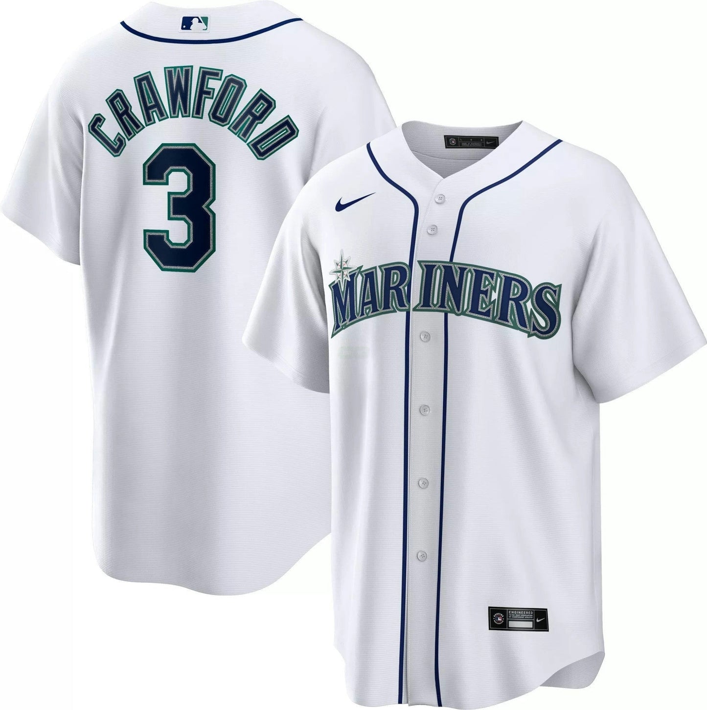 Camisa MLB Seattle Mariners Cool Base Jersey Branca