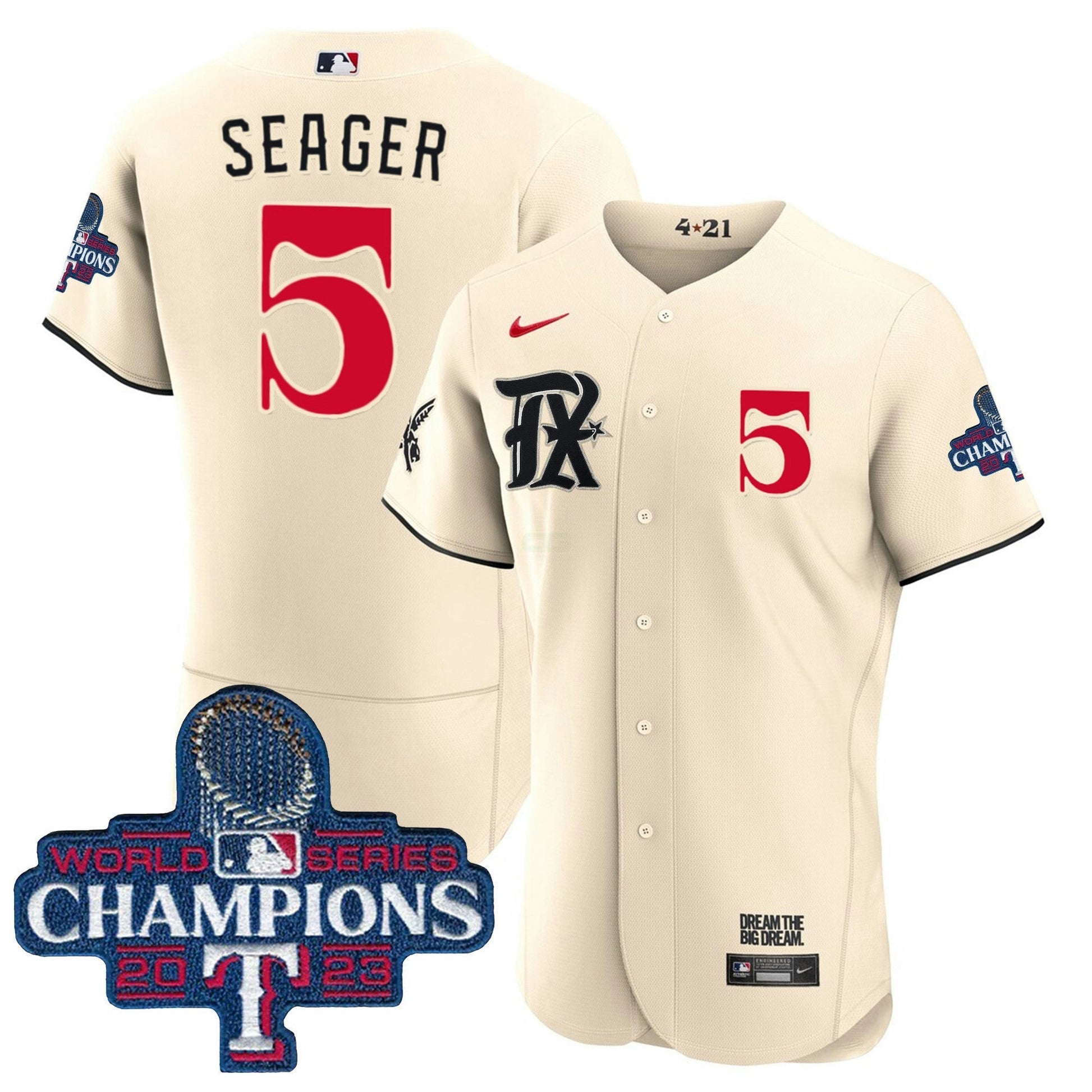 Camisa MLB Corey Seager Texas 2023 World Series Champions City Connect Jersey - City Connect