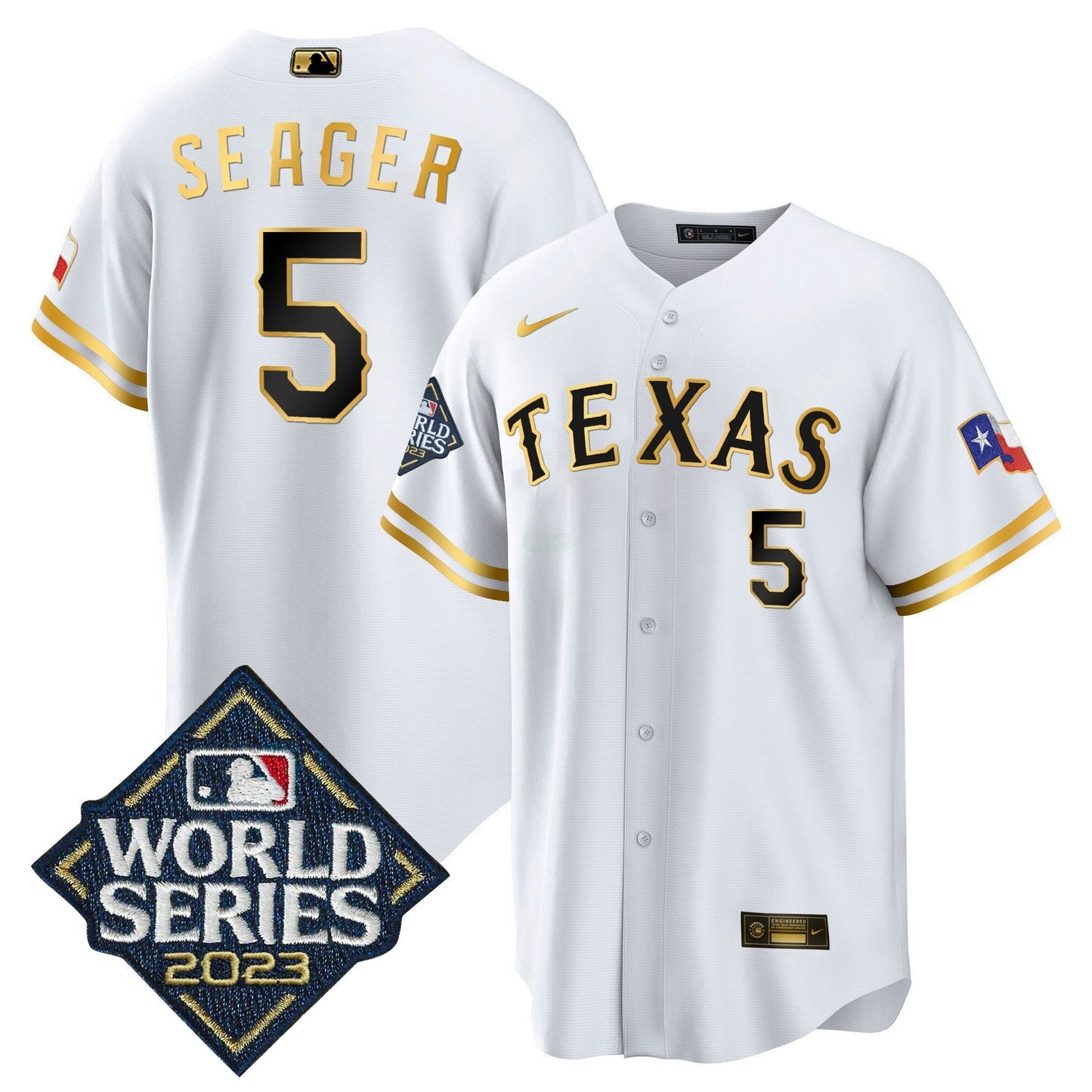 Camisa MLB Corey Seager Texas 2023 World Series Cool Base Jersey