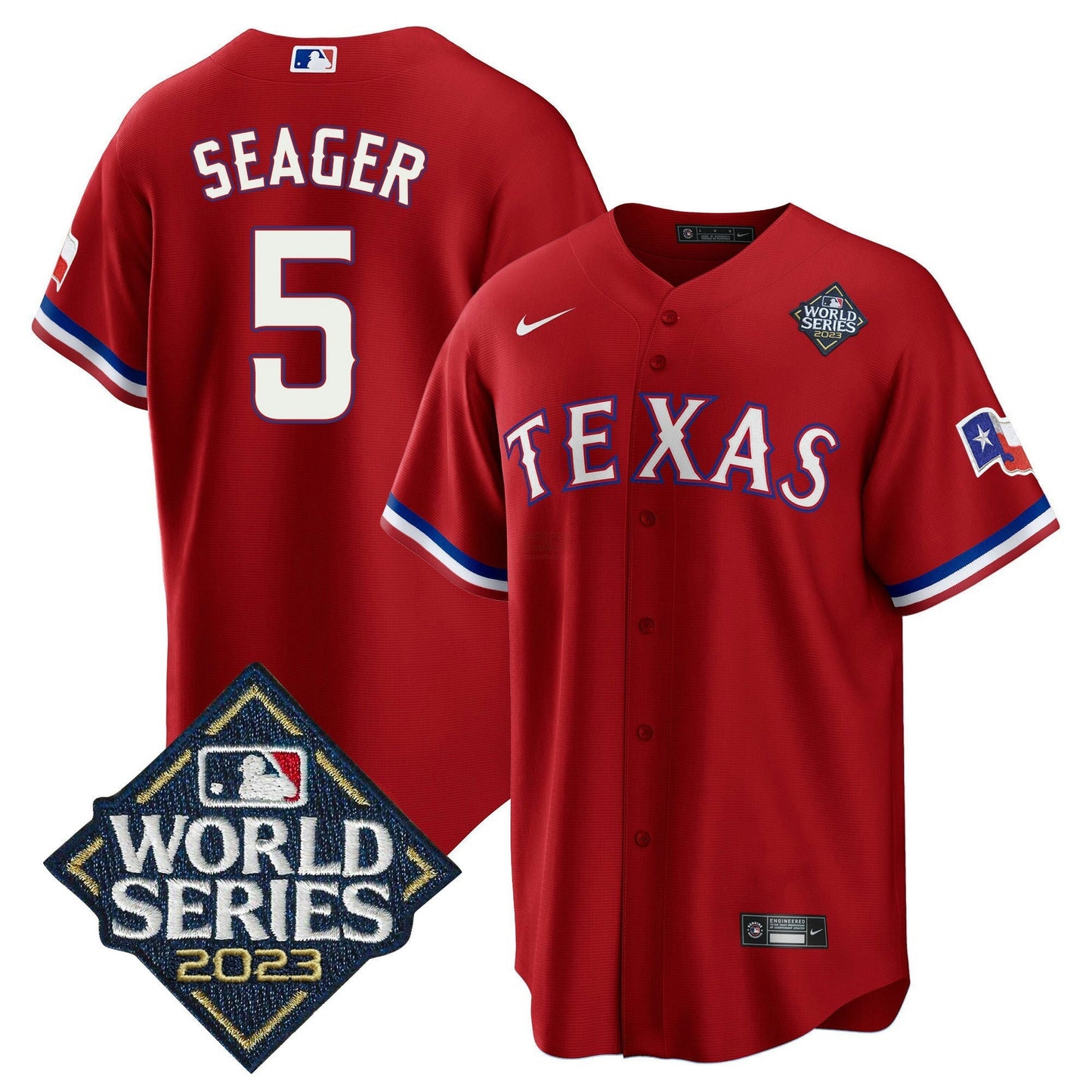 Camisa MLB Corey Seager Texas 2023 World Series Cool Base Jersey