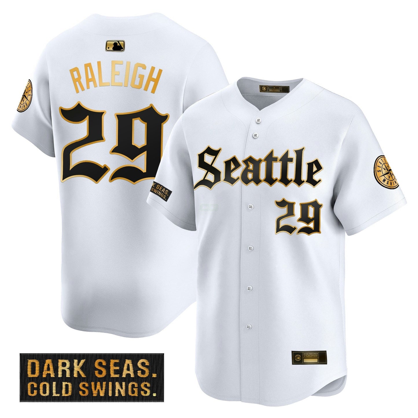 Camisa MLB Seattle Mariners Deep Sea Gothic Edition’ Dourada Limited Jersey