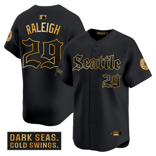Camisa MLB Seattle Mariners Deep Sea Gothic Edition’ Dourada Limited Jersey