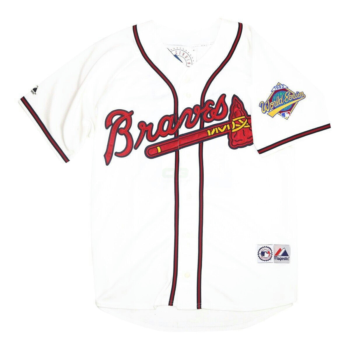 Camisa MLB Deion Sanders Atlanta 1992 World Series Jersey - Branca