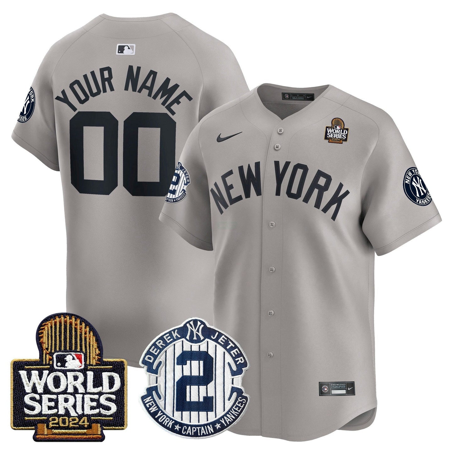 Camisa MLB Derek Jeter Patch 2024 World Series Vapor Premier Limited Jersey
