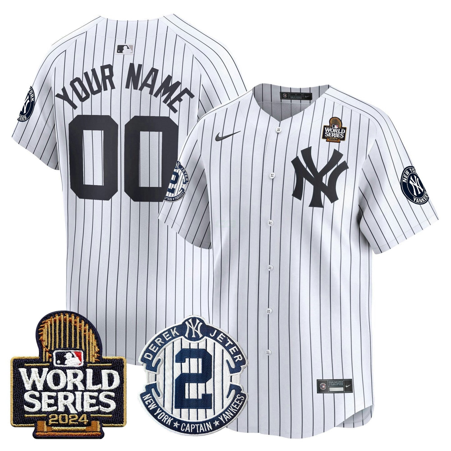 Camisa MLB Derek Jeter Patch 2024 World Series Vapor Premier Limited Jersey
