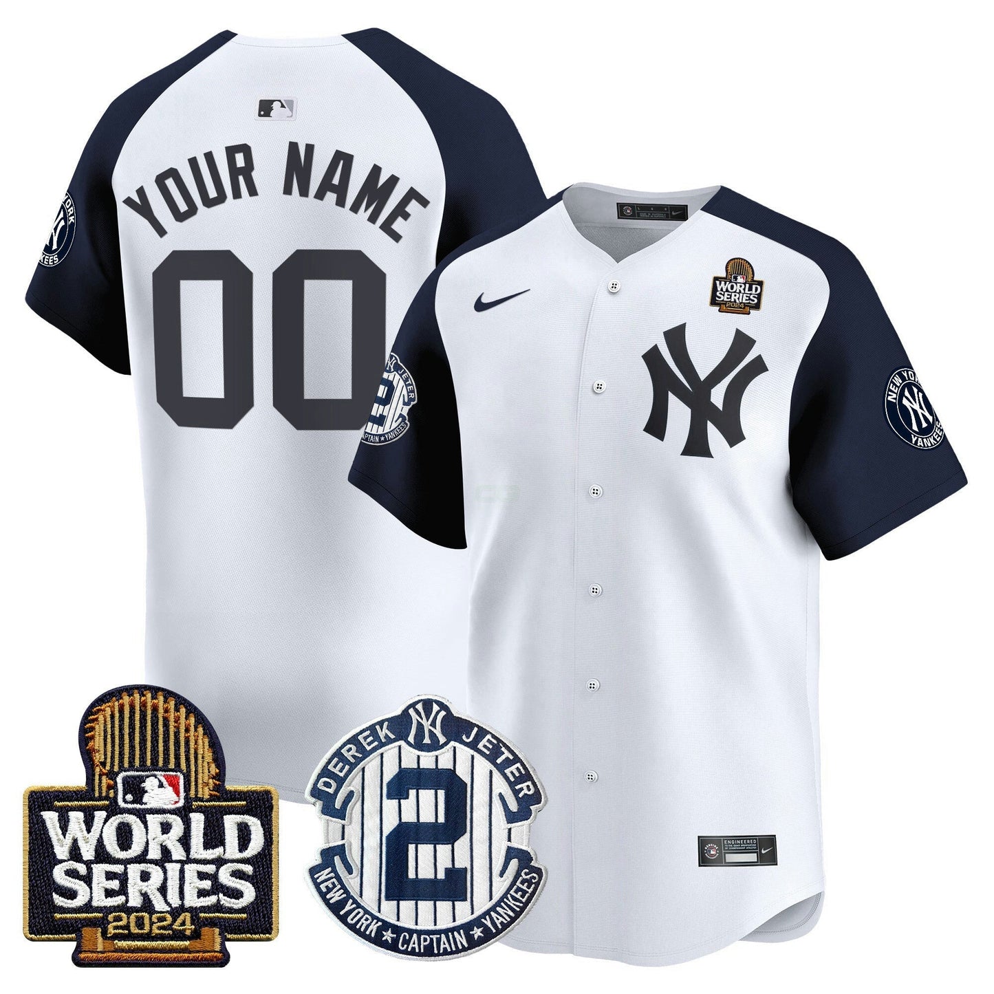 Camisa MLB Derek Jeter Patch 2024 World Series Vapor Premier Limited Jersey