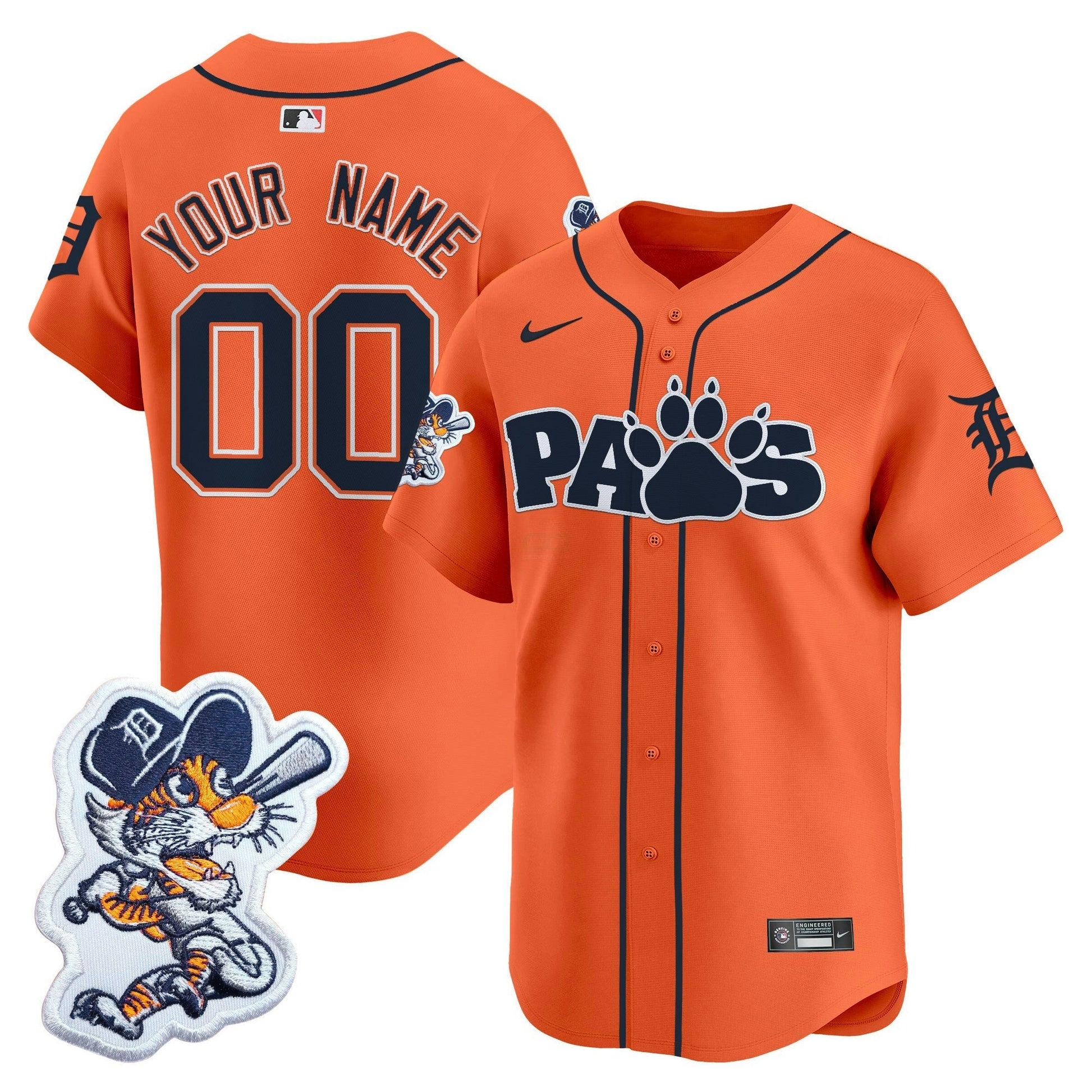 Camisa MLB Detroit Paws Patch Vapor Premier Limited Jersey V2 - Custom