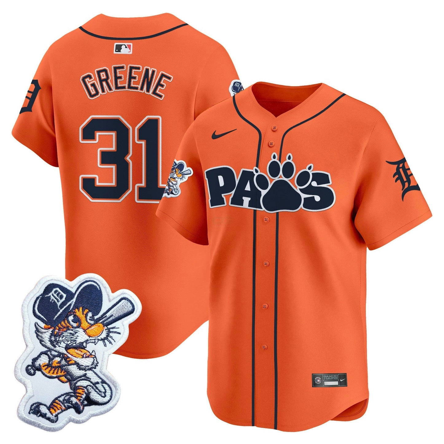 Camisa MLB Detroit Paws Patch Vapor Premier Limited Jersey V2