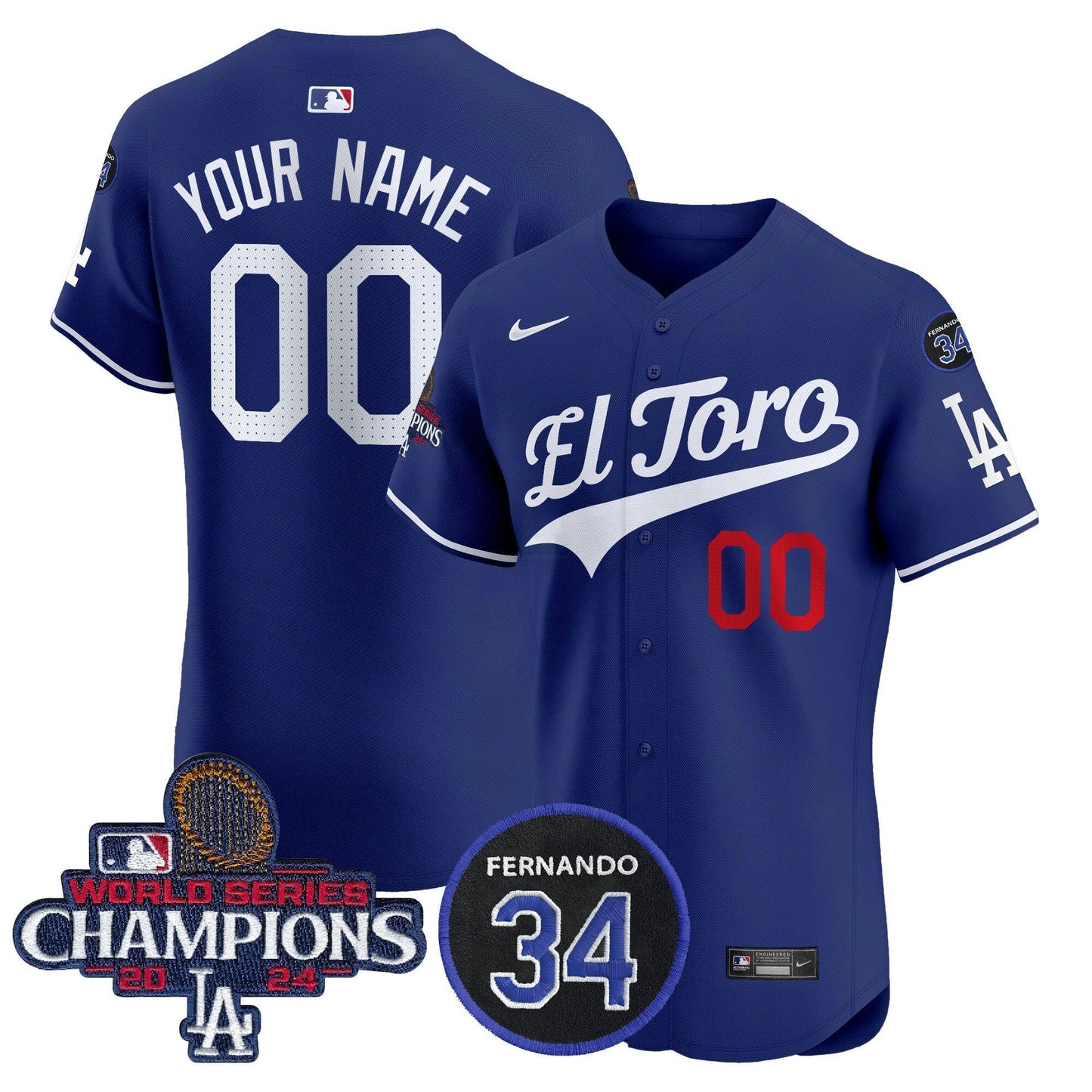 Camisa MLB El Toro 2024 World Series Champions Patch Vapor Premier Elite Jersey