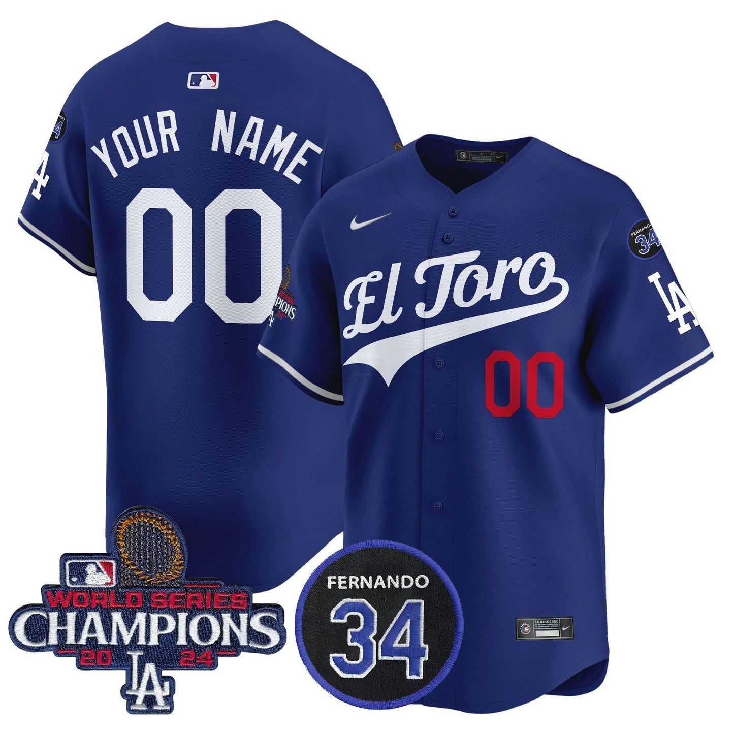 Camisa MLB El Toro 2024 World Series Champions Patch Vapor Premier Limited Jersey