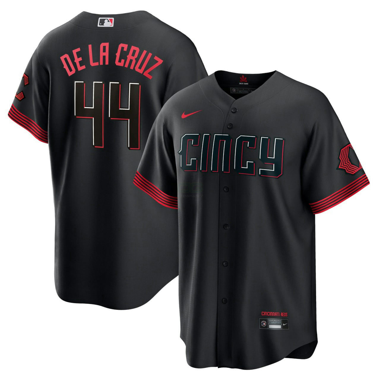 Camisa MLB Elly De La Cruz Cincinnati 2023 City Connect Preta Jersey - Preta