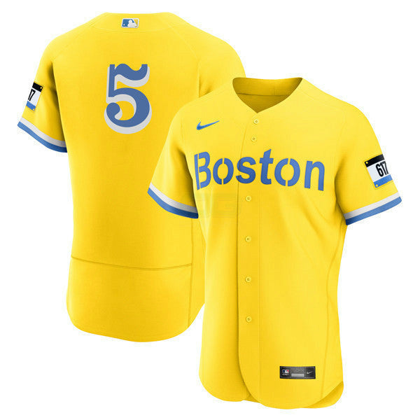 Camisa MLB Enrique Hernandez Boston City Connect Jersey - Flex Amarela