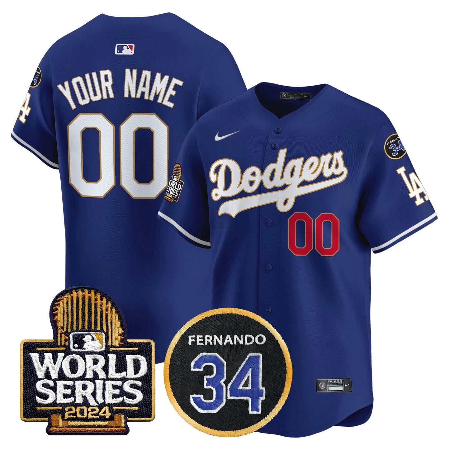 Camisa MLB Fernando Memorial & 2024 World Series Patch Vapor Premier Limited Jersey