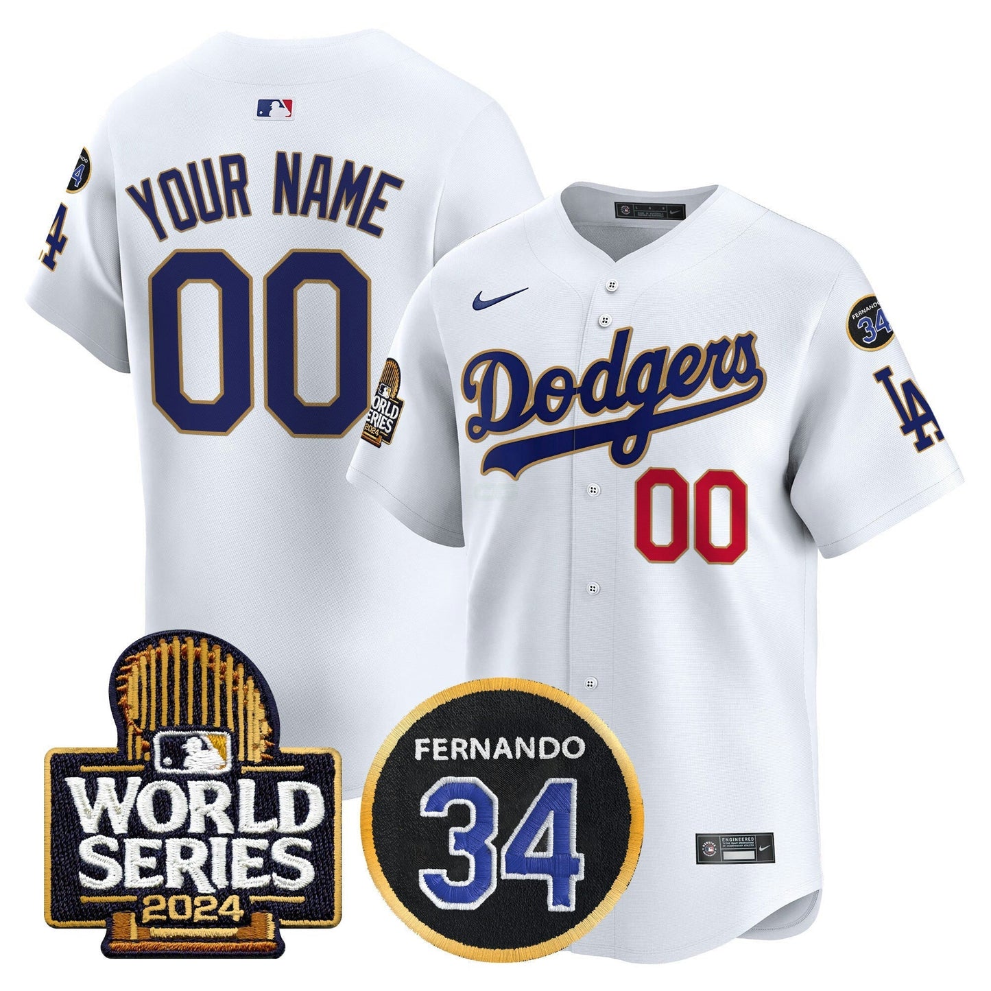 Camisa MLB Fernando Memorial & 2024 World Series Patch Vapor Premier Limited Jersey