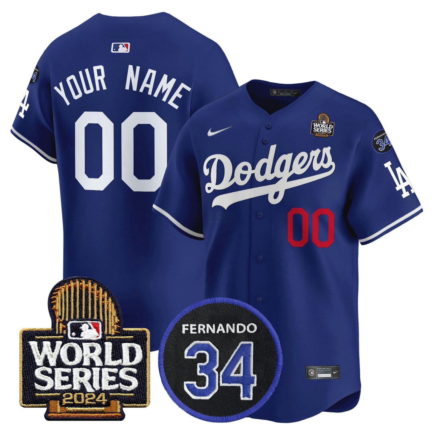 Camisa MLB Fernando Memorial & 2024 World Series Patch Vapor Premier Limited Jersey V2