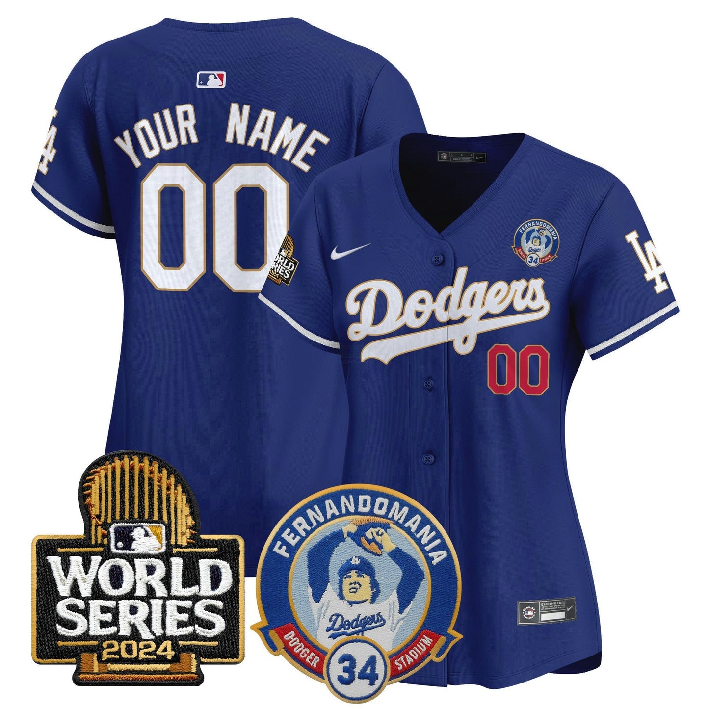 Camisa MLB Fernando Valenzuela & 2024 World Series Patch Vapor Premier Limited Jersey