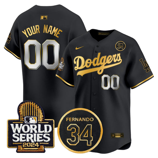 Camisa MLB Fernando Valenzuela Memorial & 2024 World Series Patch Vapor Premier Limited Jersey