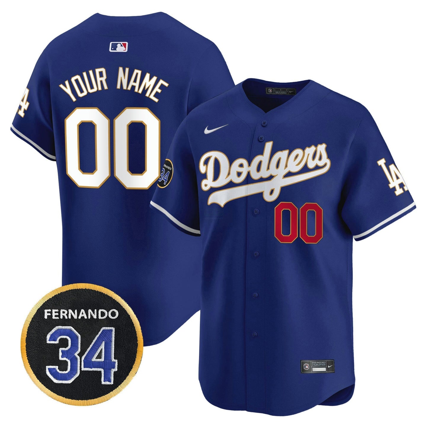 Camisa MLB Fernando Valenzuela Memorial Patch Vapor Premier Limited Jersey