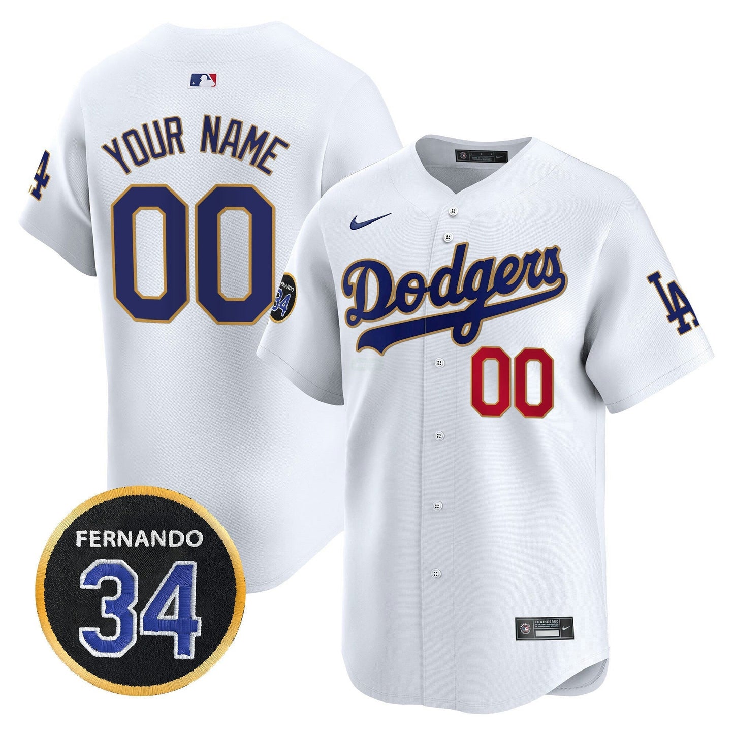 Camisa MLB Fernando Valenzuela Memorial Patch Vapor Premier Limited Jersey