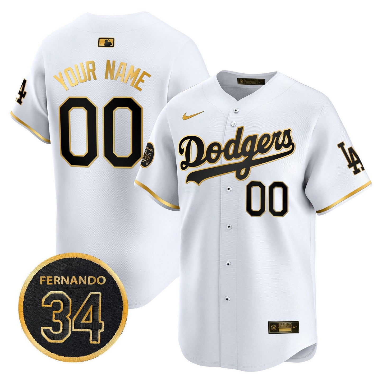 Camisa MLB Fernando Valenzuela Memorial Patch Vapor Premier Limited Jersey