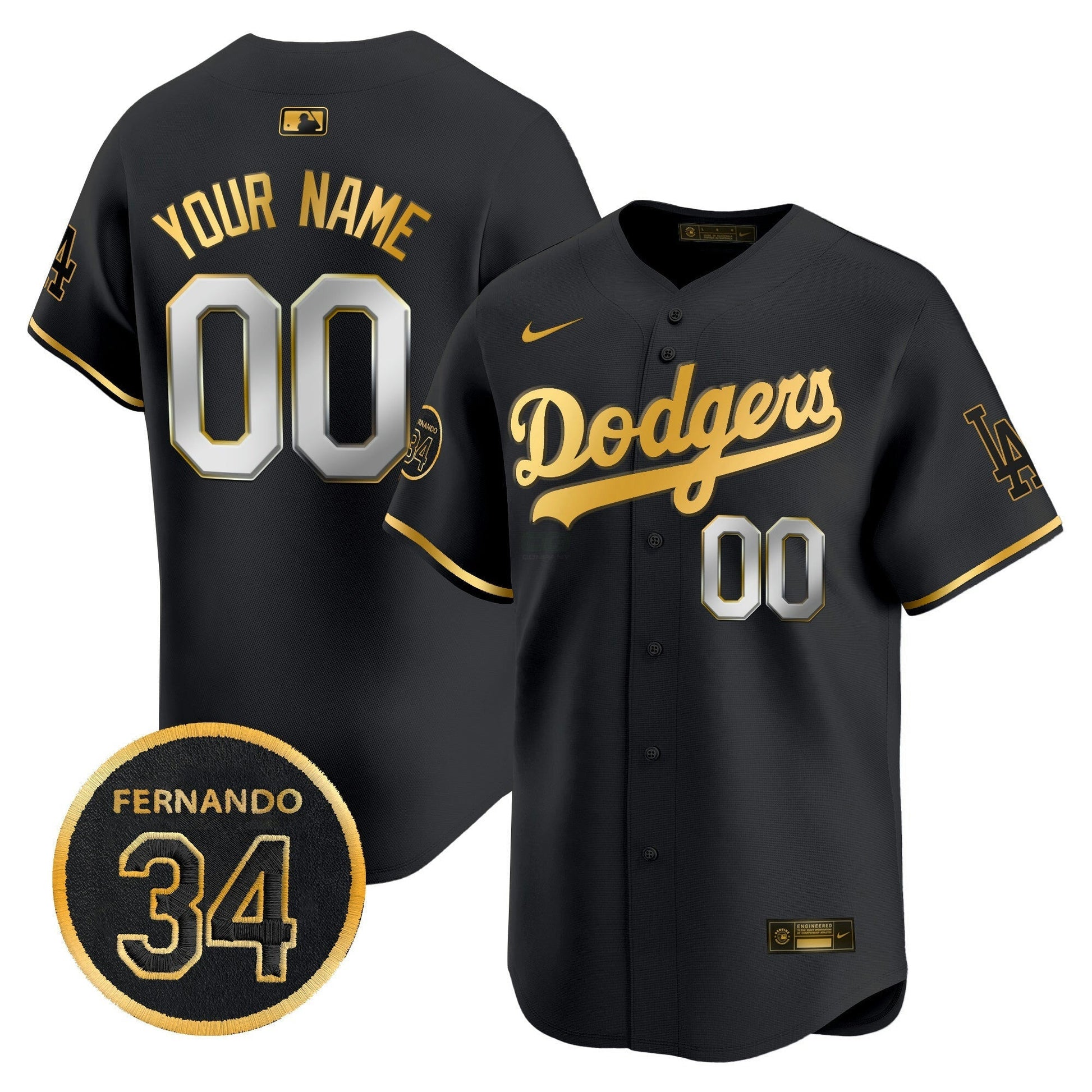 Camisa MLB Fernando Valenzuela Memorial Patch Vapor Premier Limited Jersey