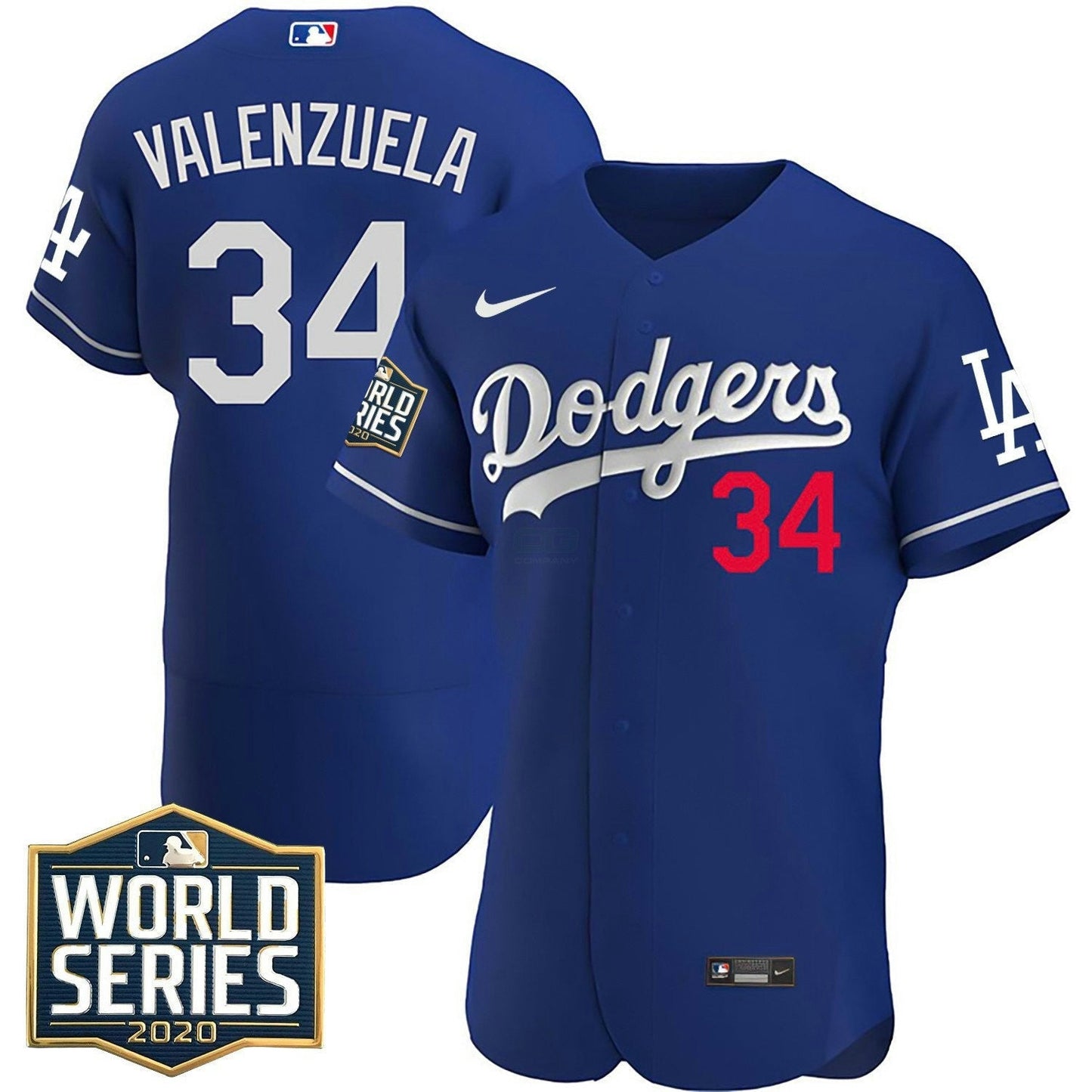 Camisa MLB Fernando Valenzuela World Series 2020 Patch Flex Base Jersey