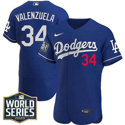 Camisa MLB Fernando Valenzuela World Series 2020 Patch Flex Base Jersey