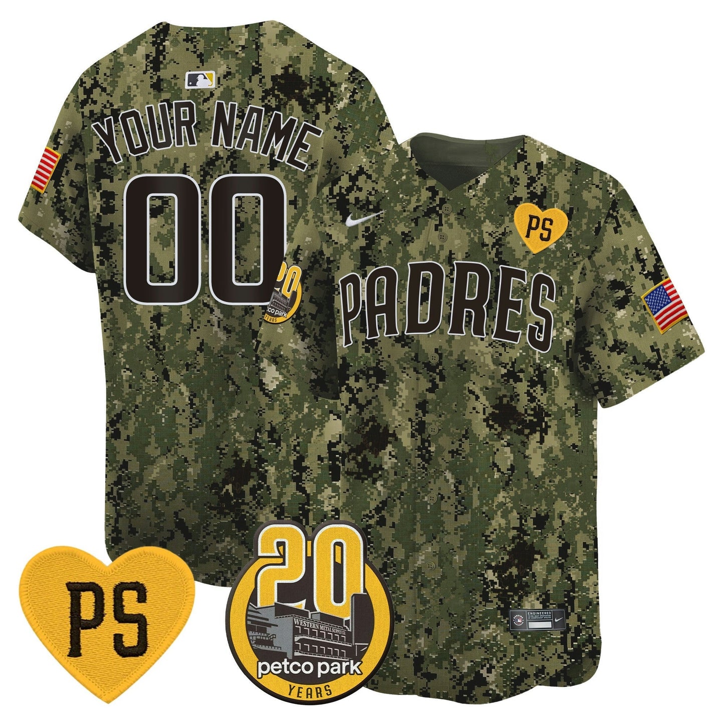 Camisa MLB “For Peter” & Petco Park 20th Patch USMC Vapor Premier Limited Jersey