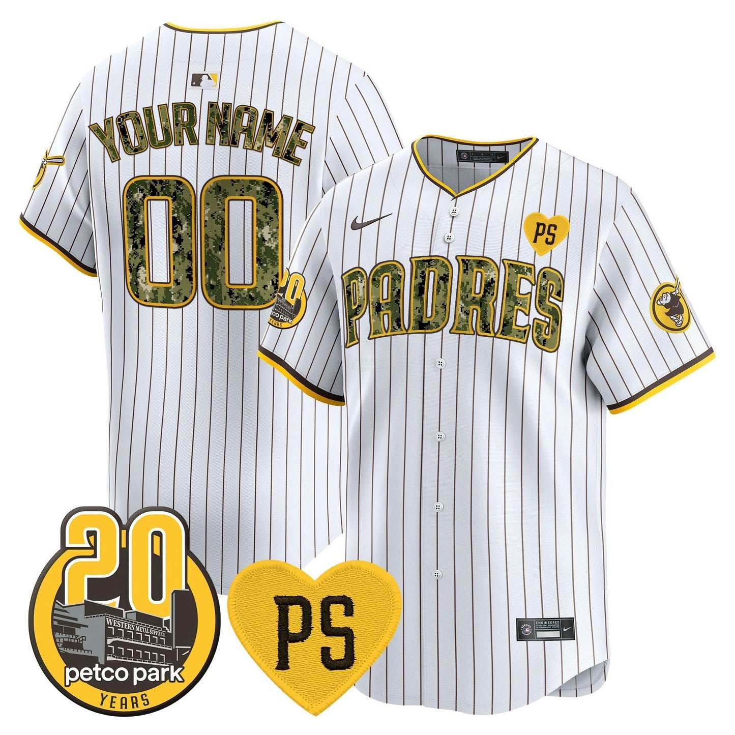 Camisa MLB “For Peter” & Petco Park 20th Patch USMC Vapor Premier Limited Jersey V2