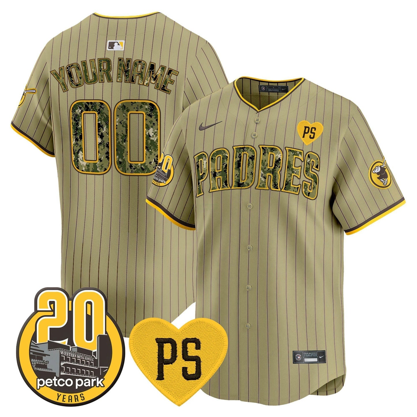 Camisa MLB “For Peter” & Petco Park 20th Patch USMC Vapor Premier Limited Jersey V2
