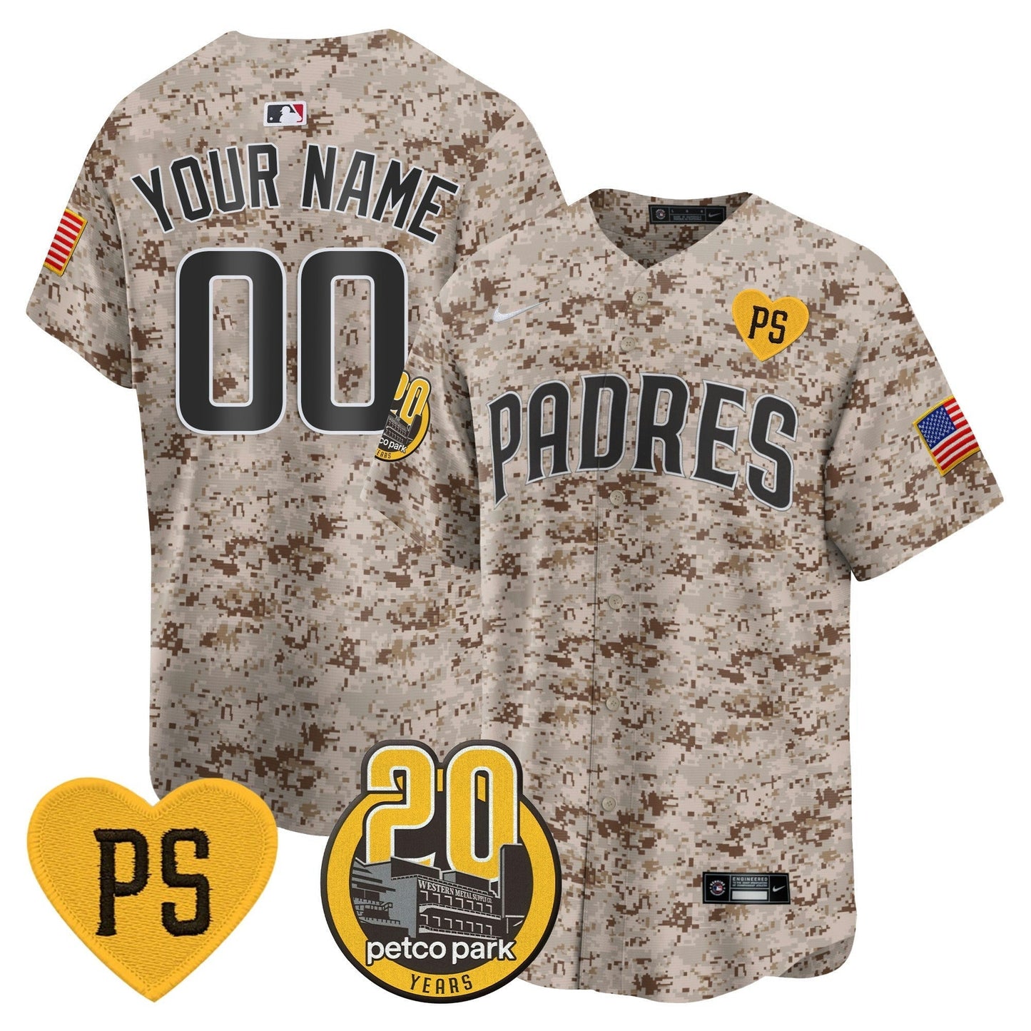 Camisa MLB “For Peter” & Petco Park 20th Patch USMC Vapor Premier Limited Jersey