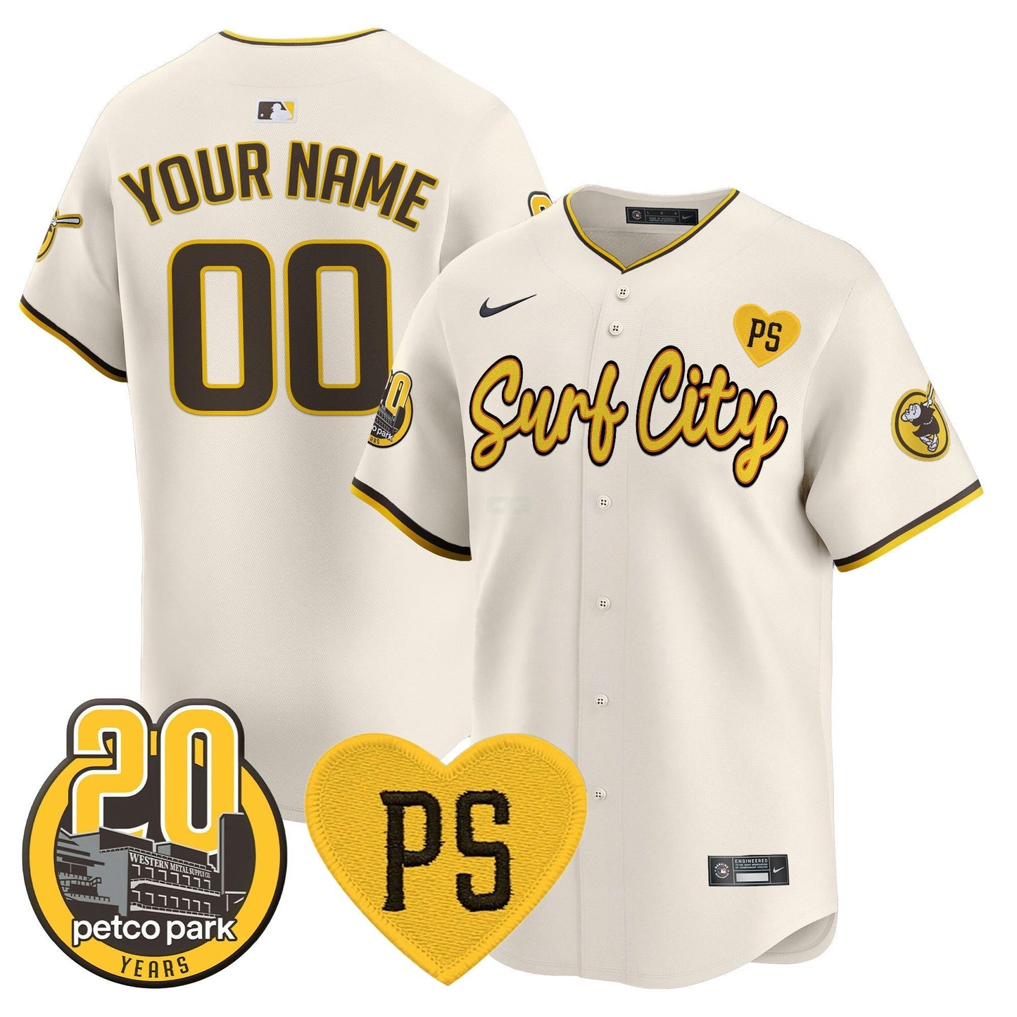 Camisa MLB “For Peter” & Petco Park 20th Patch Vapor Premier Limited Jersey V3