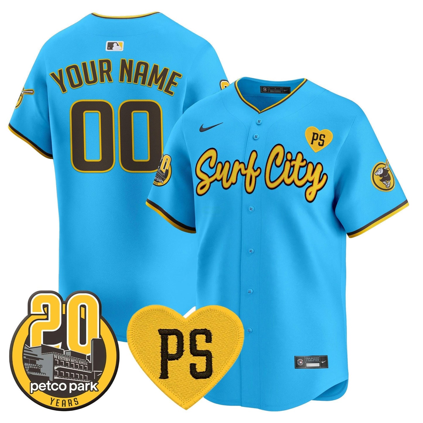 Camisa MLB “For Peter” & Petco Park 20th Patch Vapor Premier Limited Jersey V3