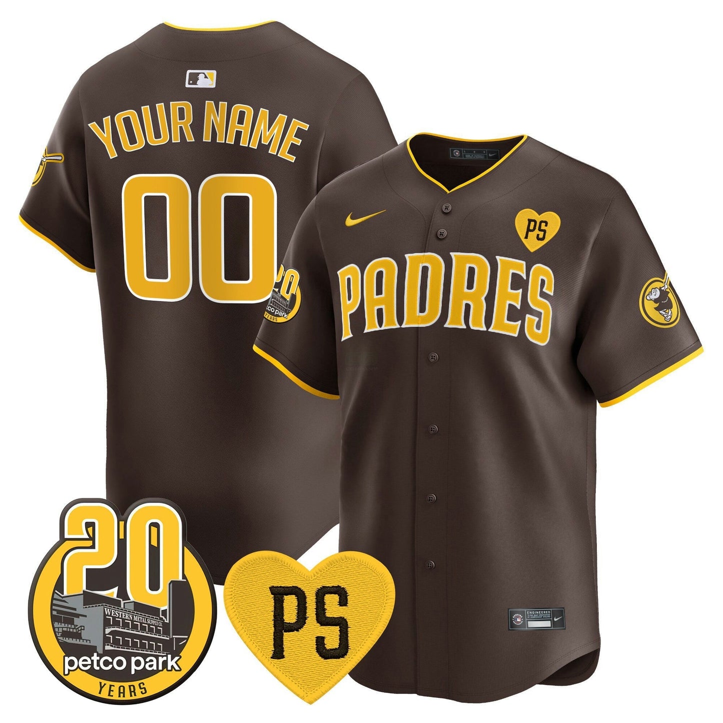 Camisa MLB “For Peter” & Petco Park 20th Patch Vapor Premier Limited Jersey