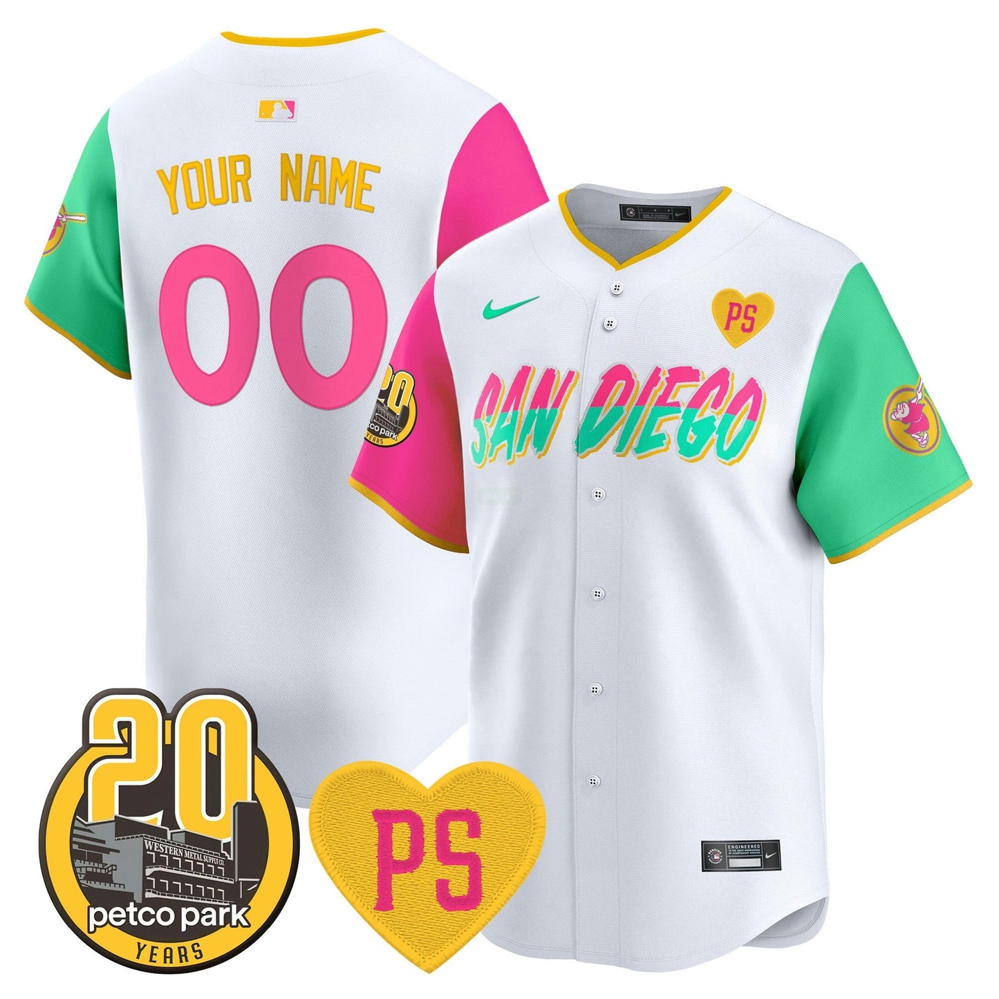 Camisa MLB “For Peter” & Petco Park 20th Patch Vapor Premier Limited Jersey