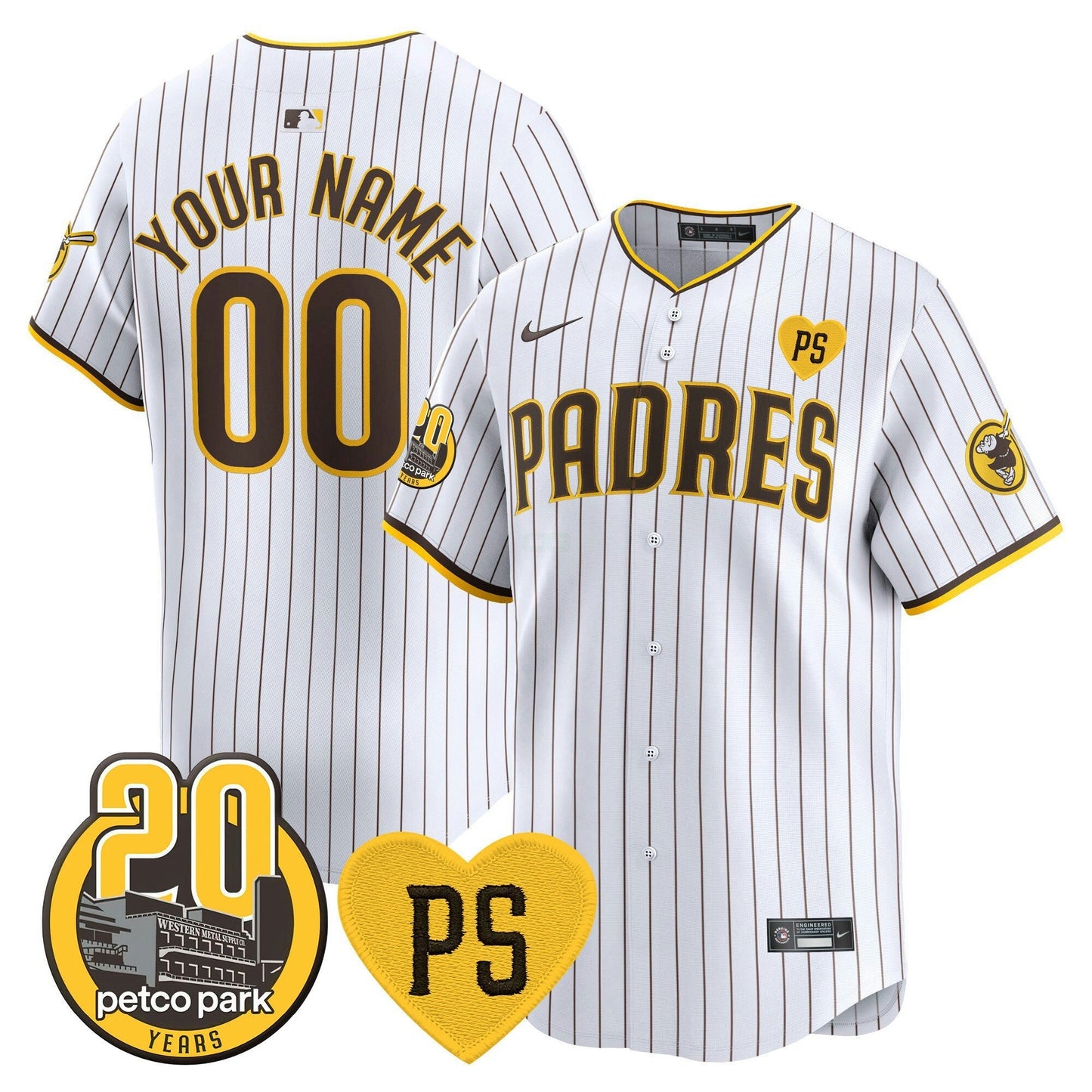 Camisa MLB “For Peter” & Petco Park 20th Patch Vapor Premier Limited Jersey