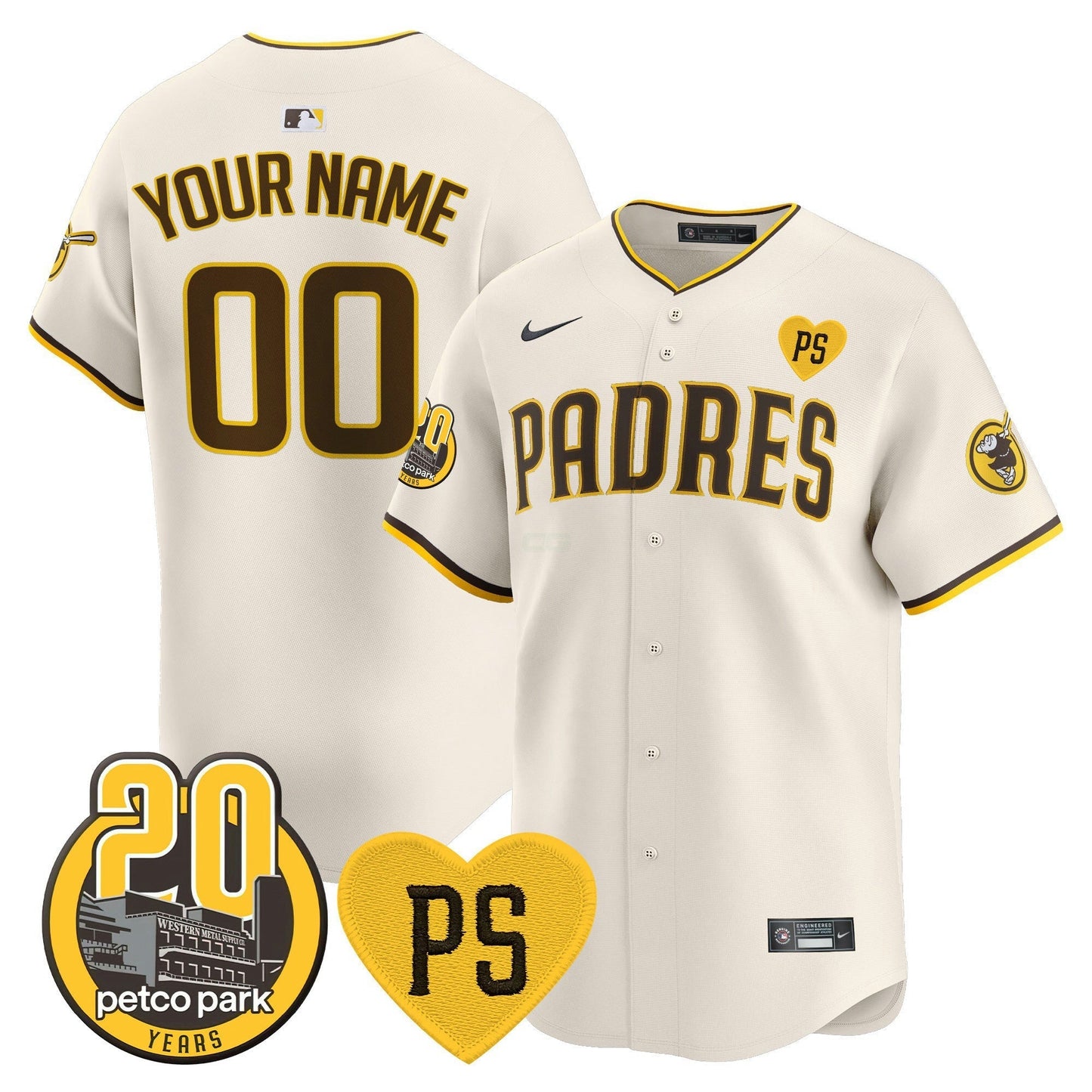 Camisa MLB “For Peter” & Petco Park 20th Patch Vapor Premier Limited Jersey V2