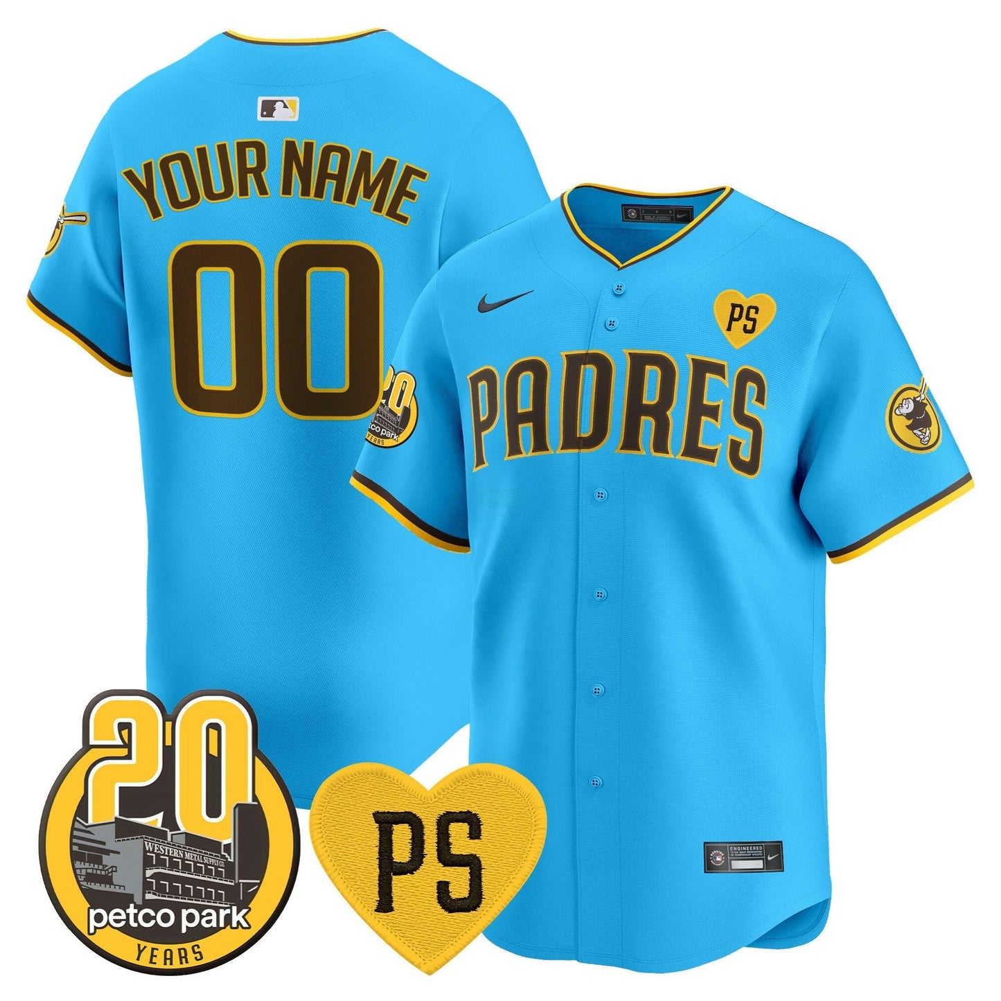 Camisa MLB “For Peter” & Petco Park 20th Patch Vapor Premier Limited Jersey V2