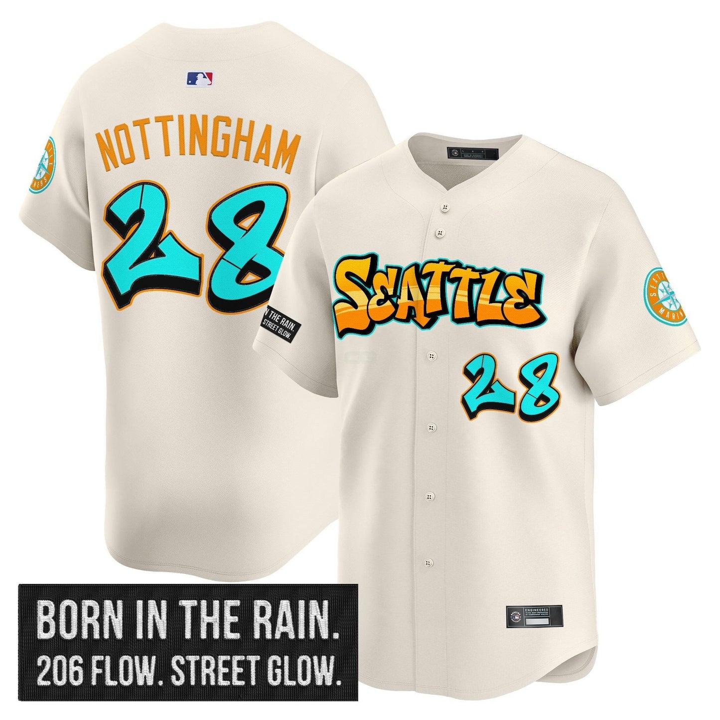 Camisa MLB Seattle Mariners Graffiti Emerald Drop Limited Jersey