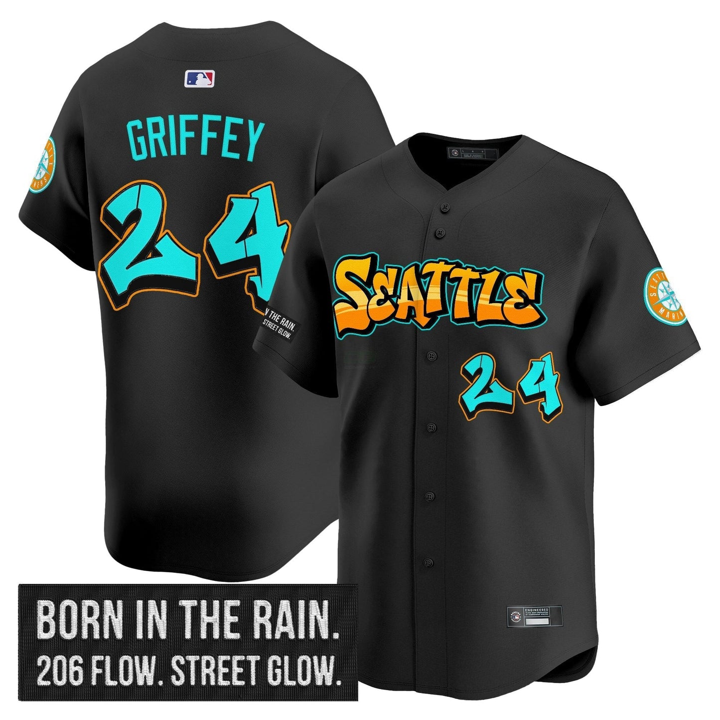Camisa MLB Seattle Mariners Graffiti Emerald Drop Limited Jersey