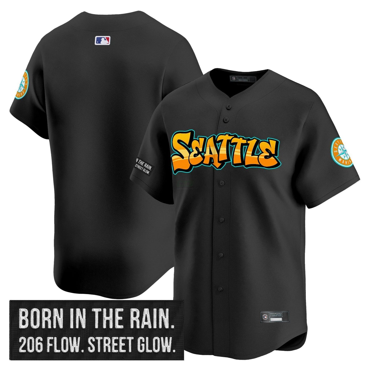 Camisa MLB Seattle Mariners Graffiti Emerald Drop Limited Jersey