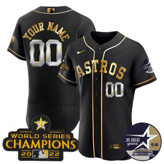 Camisa MLB Houston 2022 Champions 35 Year Anniversary Astrodome Patch Jersey - Flex Preta